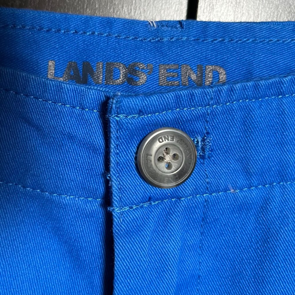 New -never worn Lands'end Boys Cotton Cobalt Blue Pants Adjustable Waistband